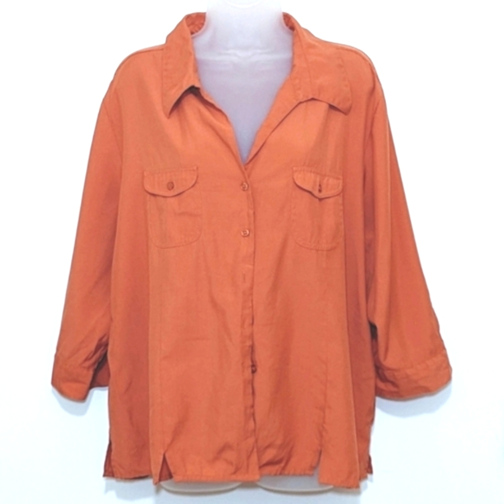 Joanna | Vintage | Plus Size | Button Up Shirt | Fall | Relaxed Fit | 3/4 Sleeve